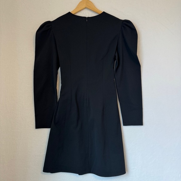 & other stories womens black long Puff Sleeve Knot Tie Mini Dress size 8 - Picture 3 of 11
